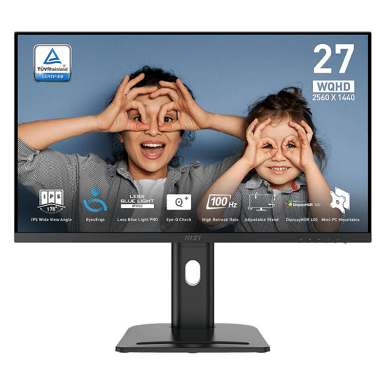 MSI Pro MP273QP E2  27 INCH Business Productivity Monitors Black | MP273QP-E2